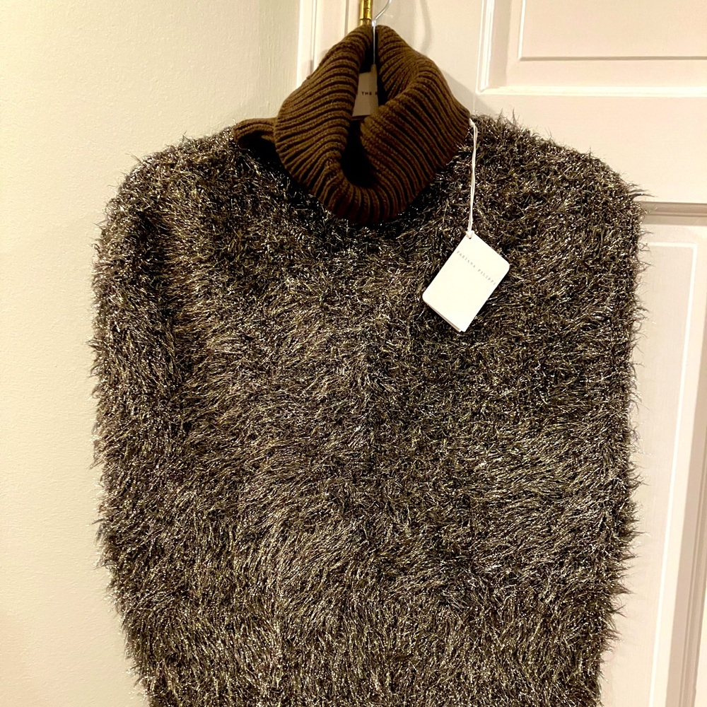 Fabiana Filippi metallic eyelash turtleneck sweater vest